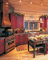Red Rustic Kitchen